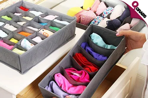From QR29 Get a Set of 3 Foldable Bamboo Charcoal Storage Boxes for your Socks, Gloves, Ties, Inner wear, Etc! (QR90 Value)